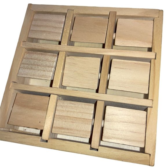 Tic Tac Toe Travel Size Wood Game - Picture 4 of 9